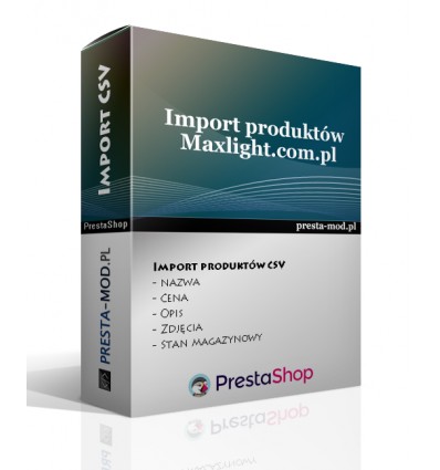 Import produktów CSV maxlight.com.pl 